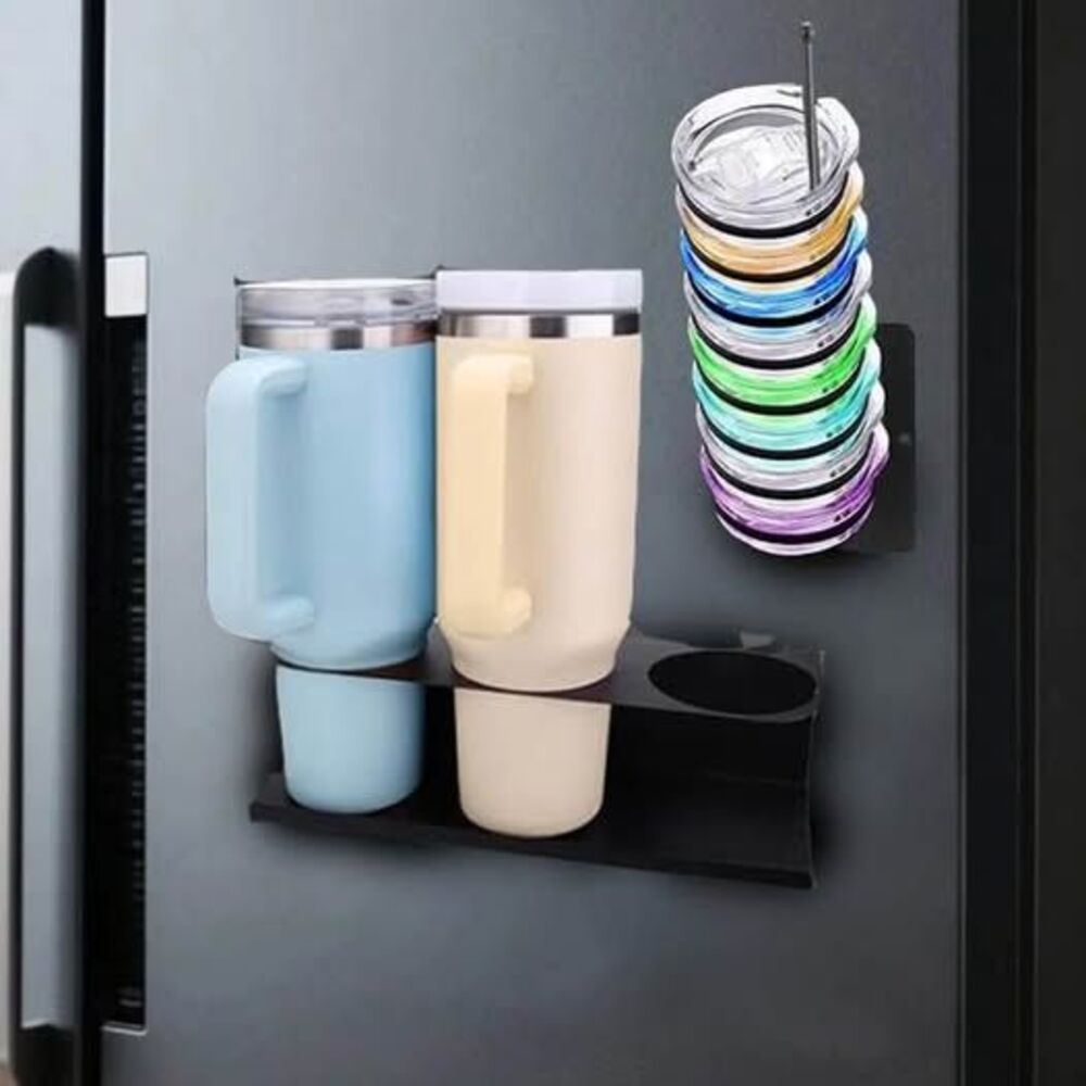 2 Pack Magnetic Tumbler and Lid Organizer Rack
